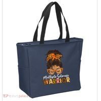  MS Warrior Messy Bun - Multiple Sclerosis Awareness Tote Bag thumb 2