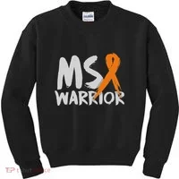 Ms Warrior Multiple Sclerosis Awareness Month Kids Sweatshirt thumb 0