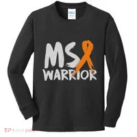 Ms Warrior Multiple Sclerosis Awareness Month Kids Long Sleeve Shirt thumb 0