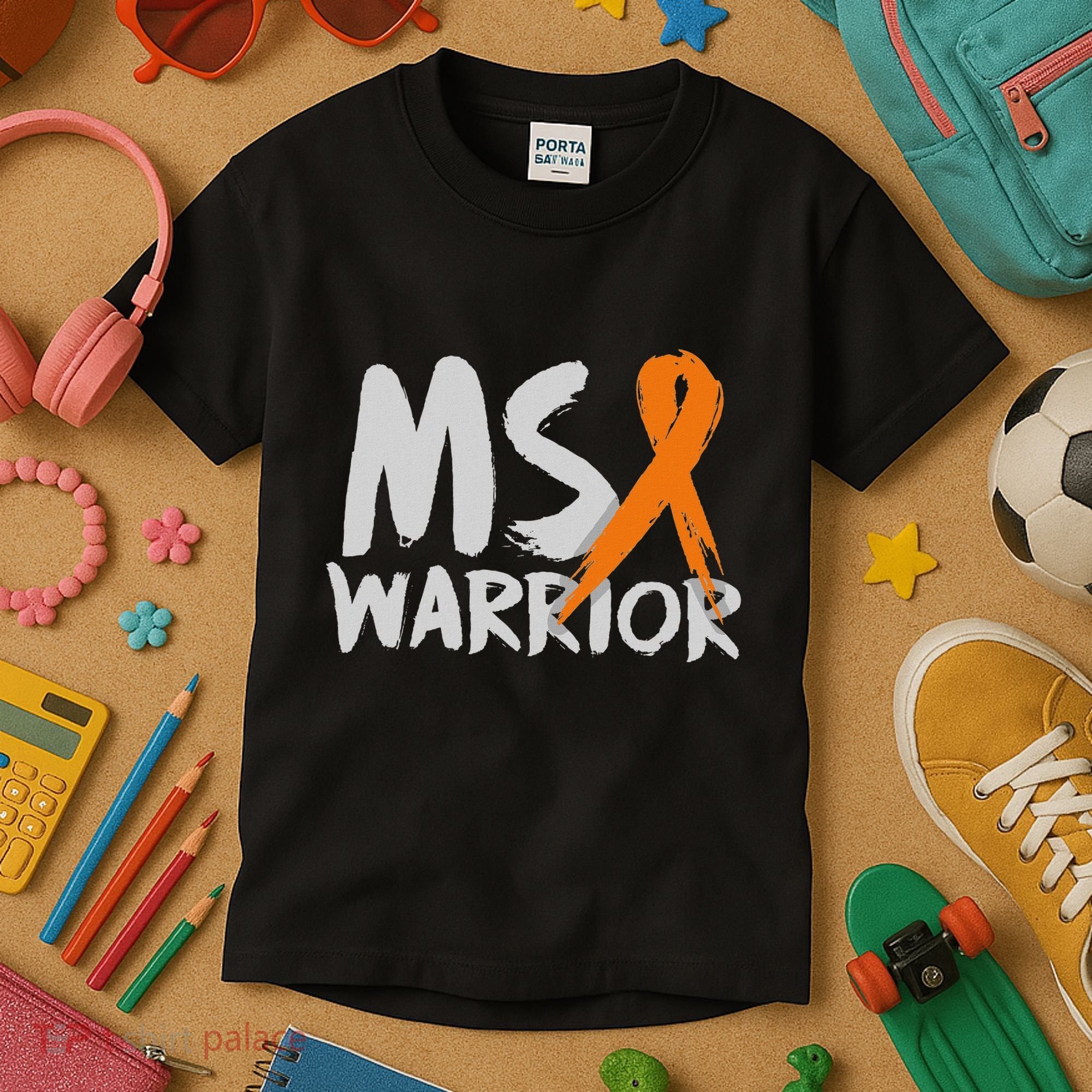 Ms Warrior Multiple Sclerosis Awareness Month Kids T-Shirt