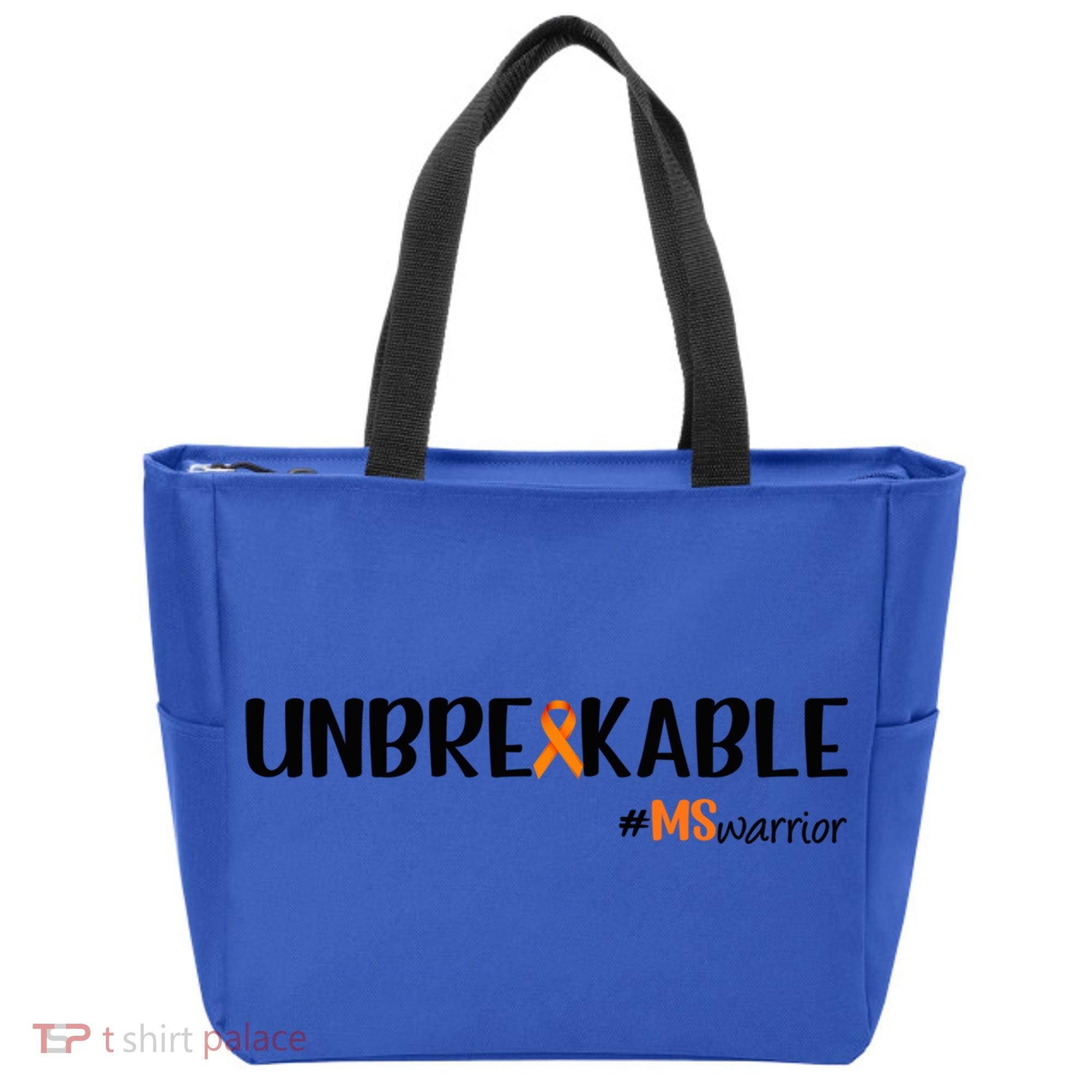 Ms Warrior Multiple Sclerosis Awareness Unbreakable Ms Meaningful Gift Tote Bag