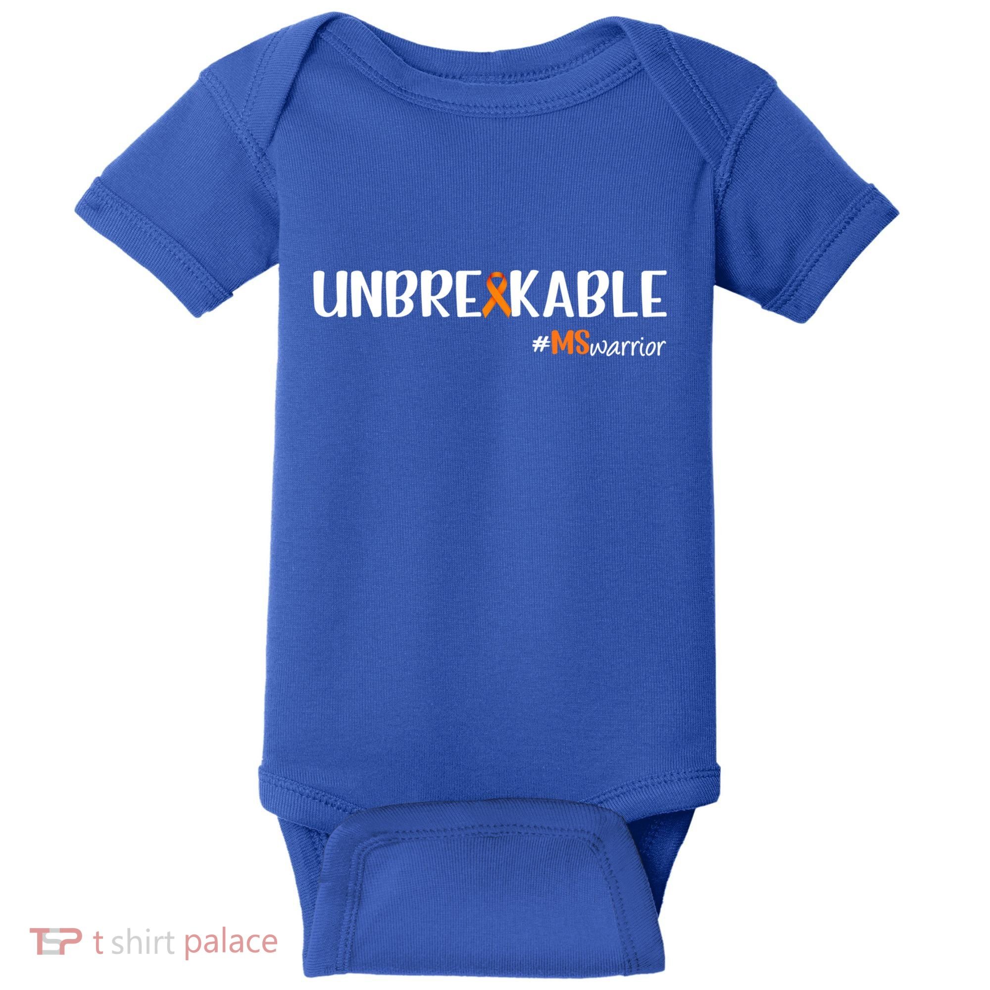 Ms Warrior Multiple Sclerosis Awareness Unbreakable Ms Great Gift Baby Bodysuit