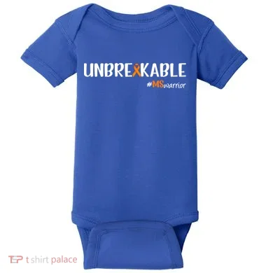 Ms Warrior Multiple Sclerosis Awareness Unbreakable Ms Great Gift Baby Bodysuit
