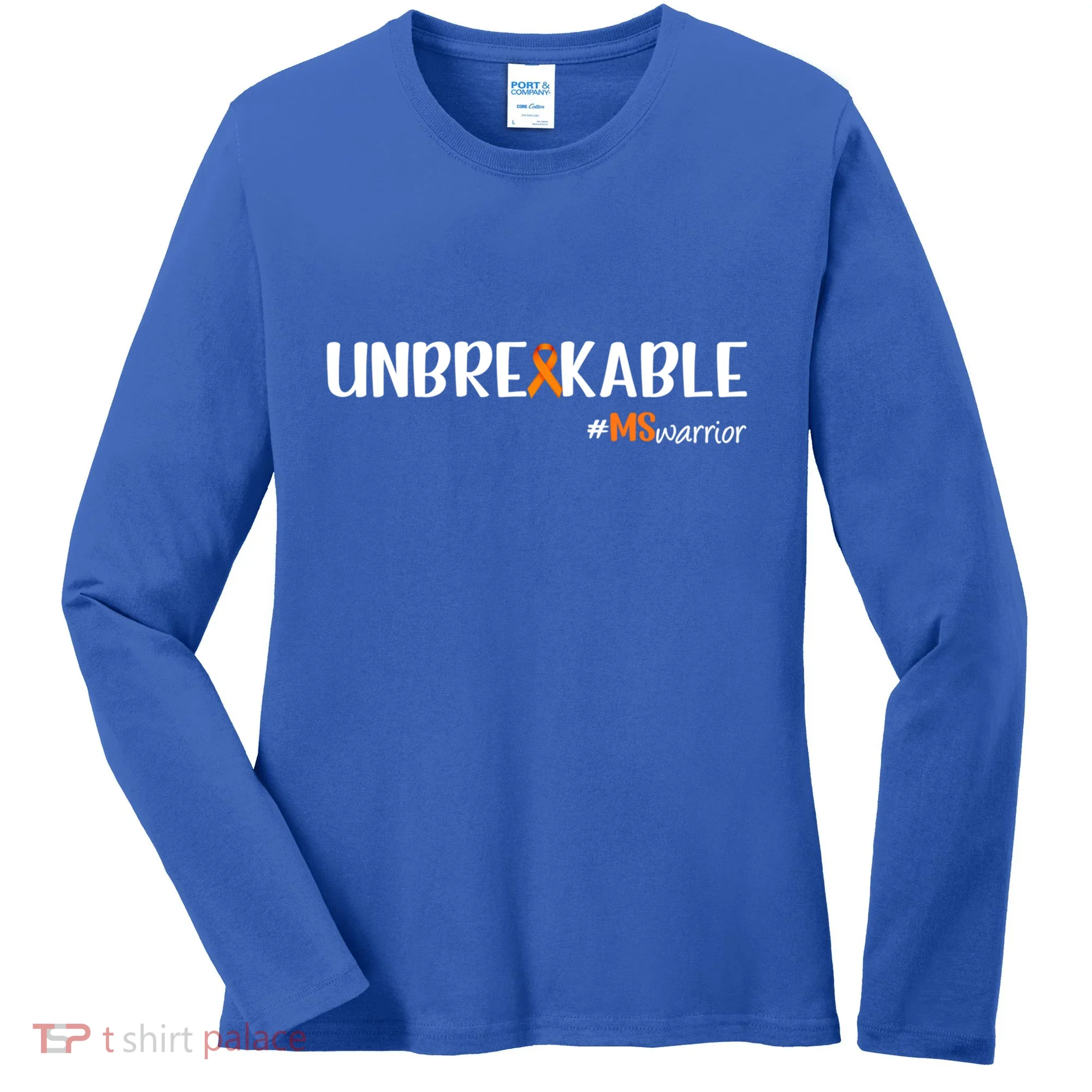 Ms Warrior Multiple Sclerosis Awareness Unbreakable Ms Great Gift Women's Long Sleeve Shirt