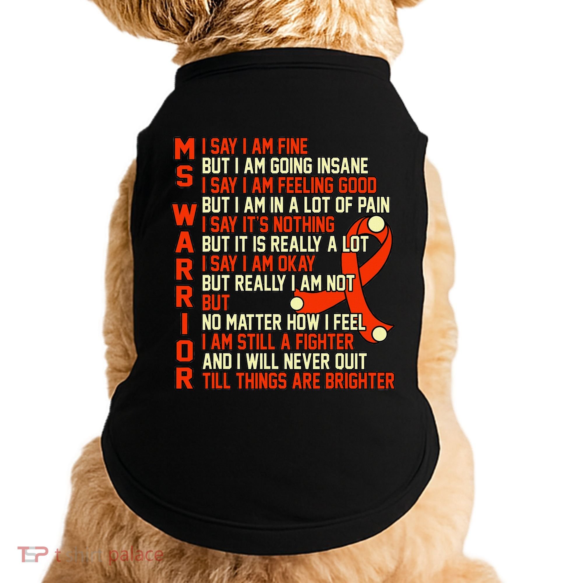 Ms Warrior Multiple Sclerosis Awareness Graphic Doggie Tank