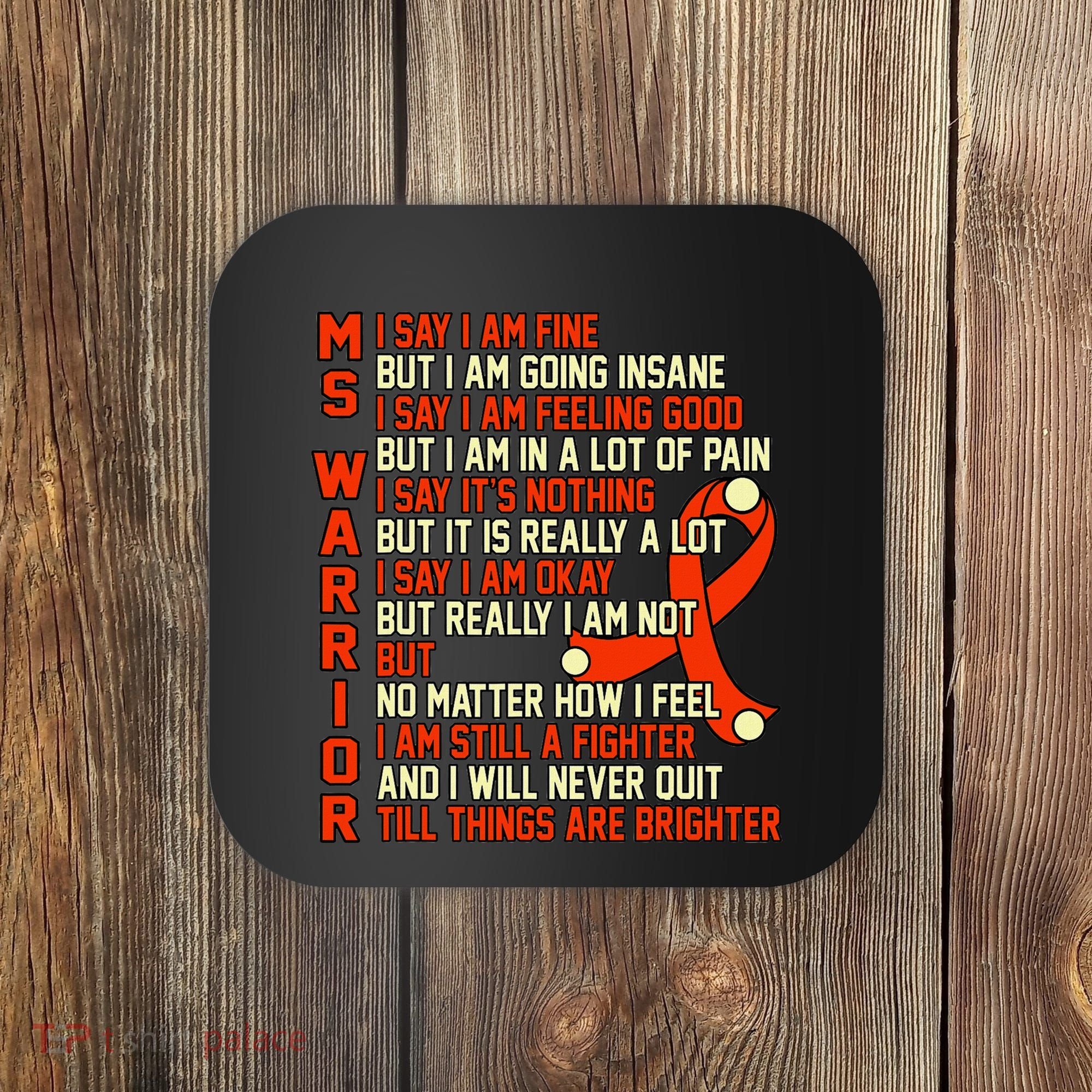 Ms Warrior Multiple Sclerosis Awareness Graphic Coaster
