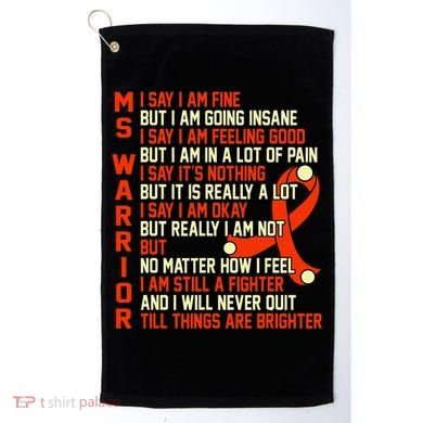 Ms Warrior Multiple Sclerosis Awareness Graphic Golf Towel