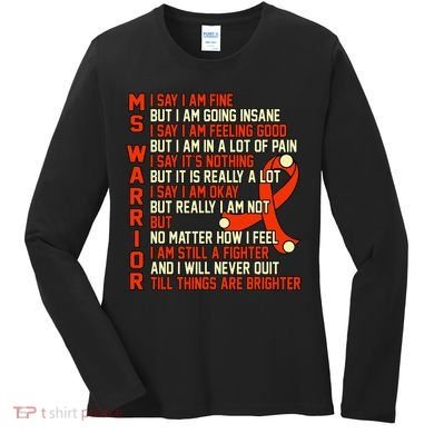 Ms Warrior Multiple Sclerosis Awareness Graphic Women's Long Sleeve Shirt