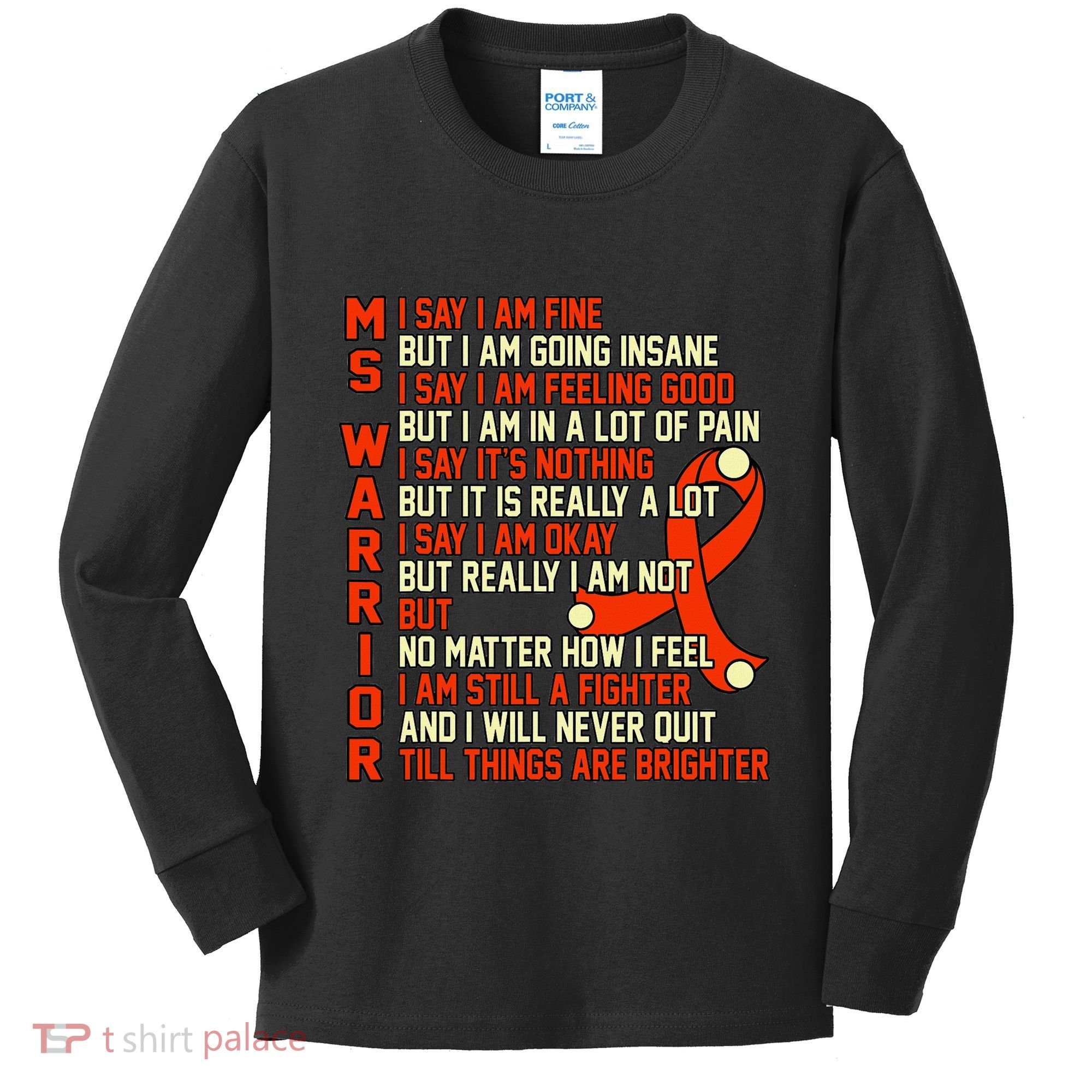 Ms Warrior Multiple Sclerosis Awareness Graphic Kids Long Sleeve Shirt