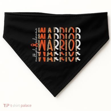 Ms Warrior Multiple Sclerosis Awareness Orange Ribbon USA-Made Doggie Bandana