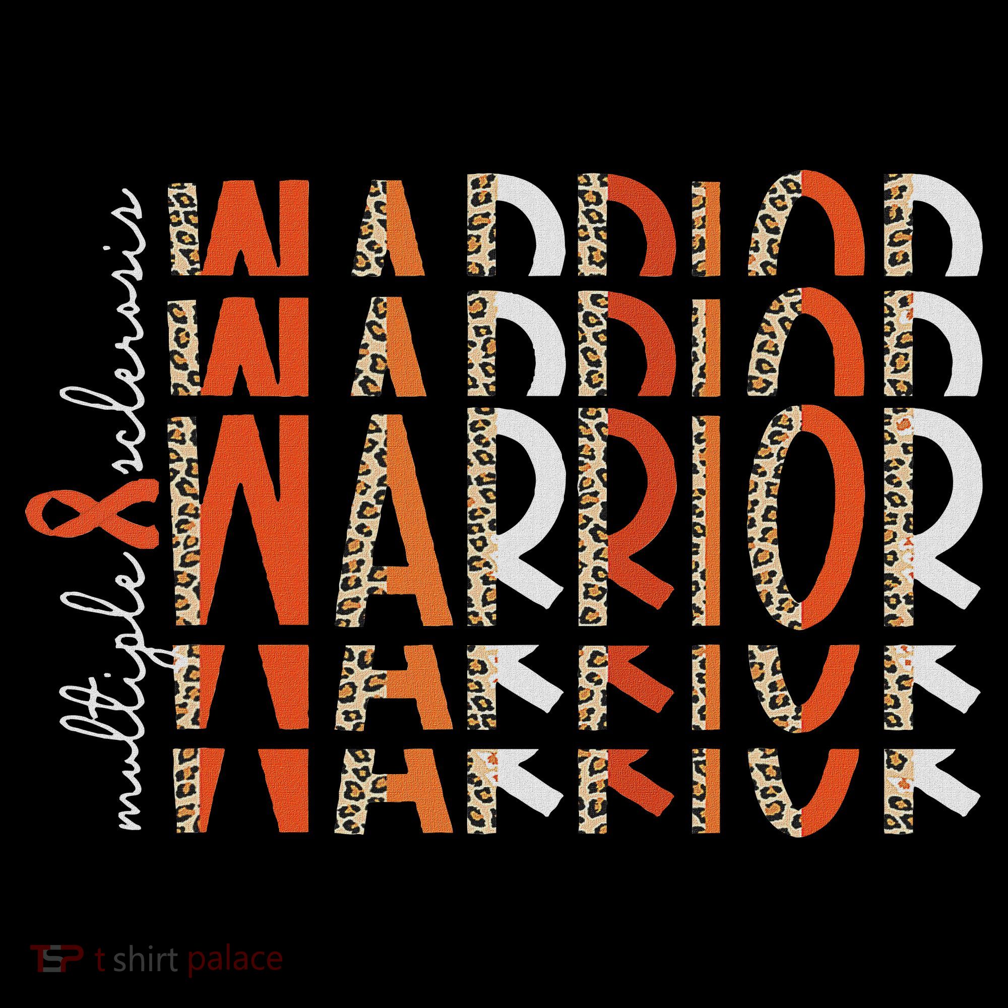 Ms Warrior Multiple Sclerosis Awareness Orange Ribbon T-Shirt