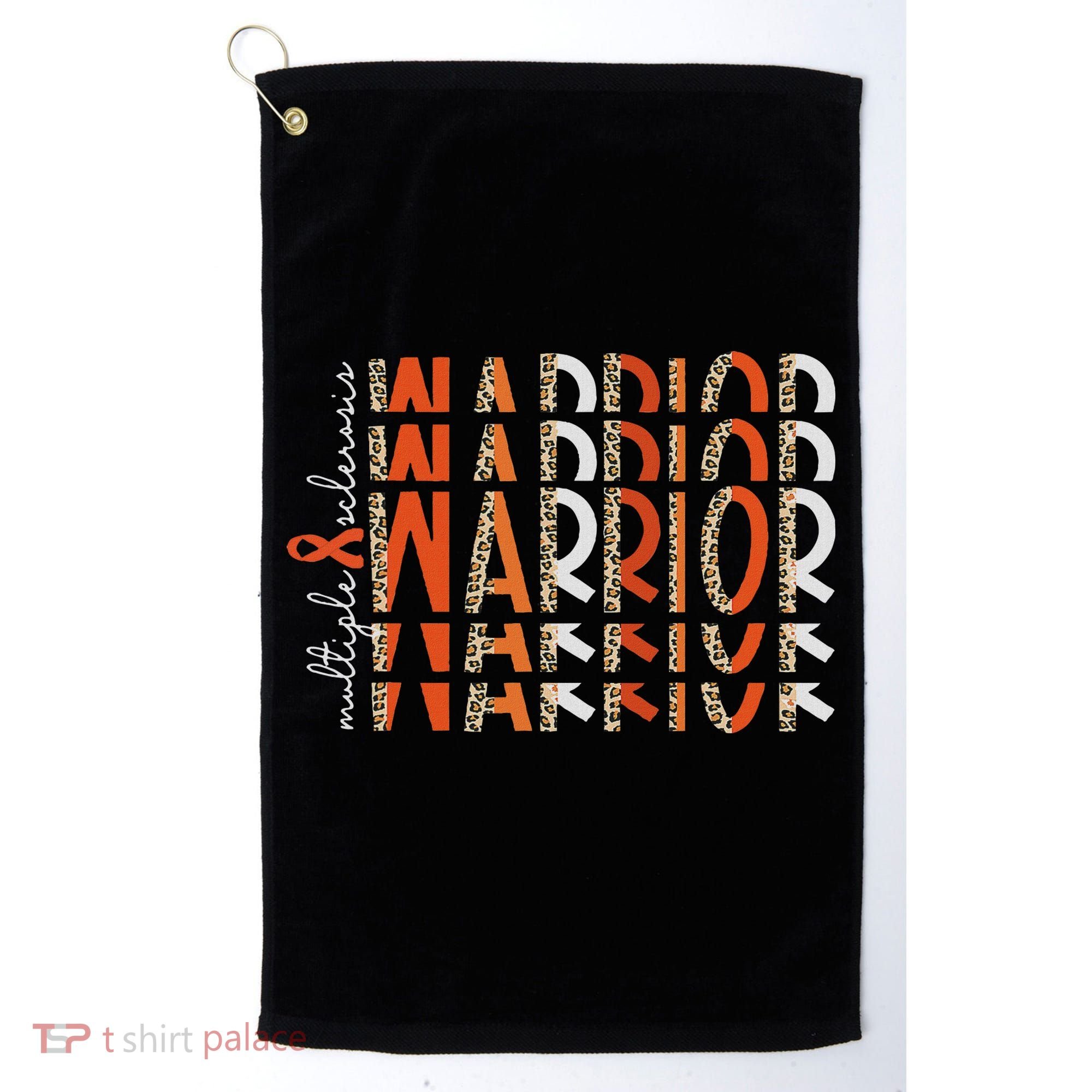 Ms Warrior Multiple Sclerosis Awareness Orange Ribbon Golf Towel