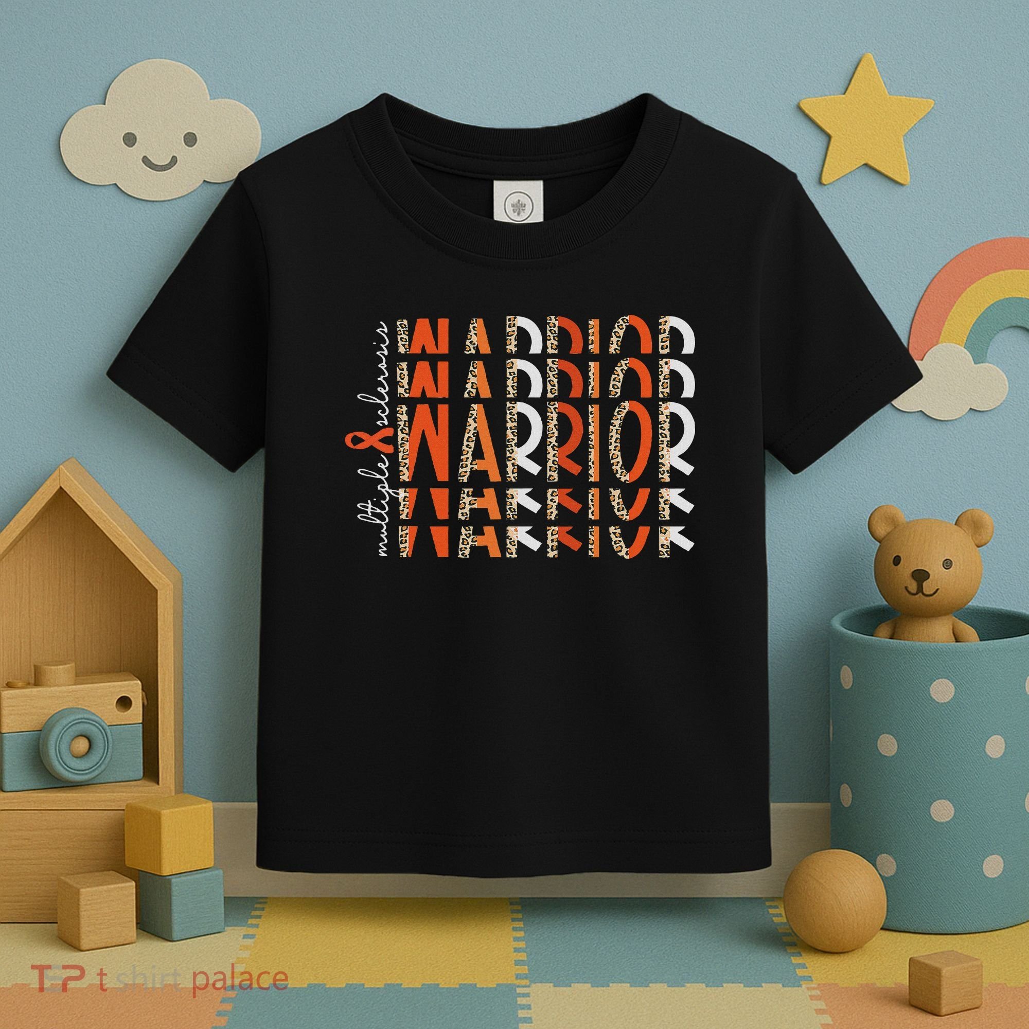 Ms Warrior Multiple Sclerosis Awareness Orange Ribbon Toddler T-Shirt