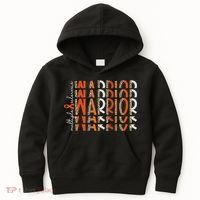 Ms Warrior Multiple Sclerosis Awareness Orange Ribbon Kids Hoodie thumb 0