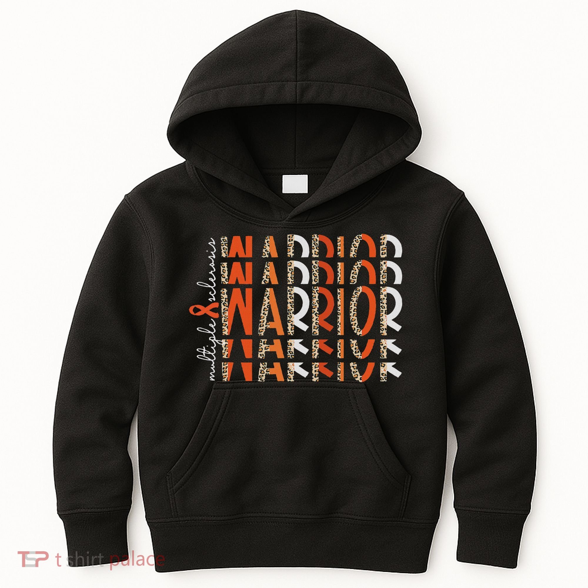 Ms Warrior Multiple Sclerosis Awareness Orange Ribbon Kids Hoodie