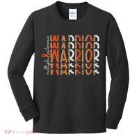 Ms Warrior Multiple Sclerosis Awareness Orange Ribbon Kids Long Sleeve Shirt thumb 0