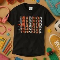 Ms Warrior Multiple Sclerosis Awareness Orange Ribbon Kids T-Shirt thumb 3
