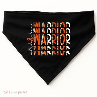 Ms Warrior Multiple Sclerosis Awareness Orange Ribbon USA-Made Doggie Bandana
