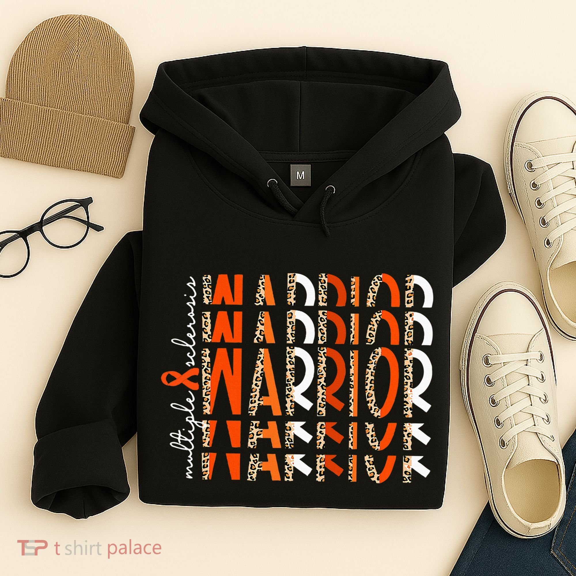 Ms Warrior Multiple Sclerosis Awareness Orange Ribbon Hoodie