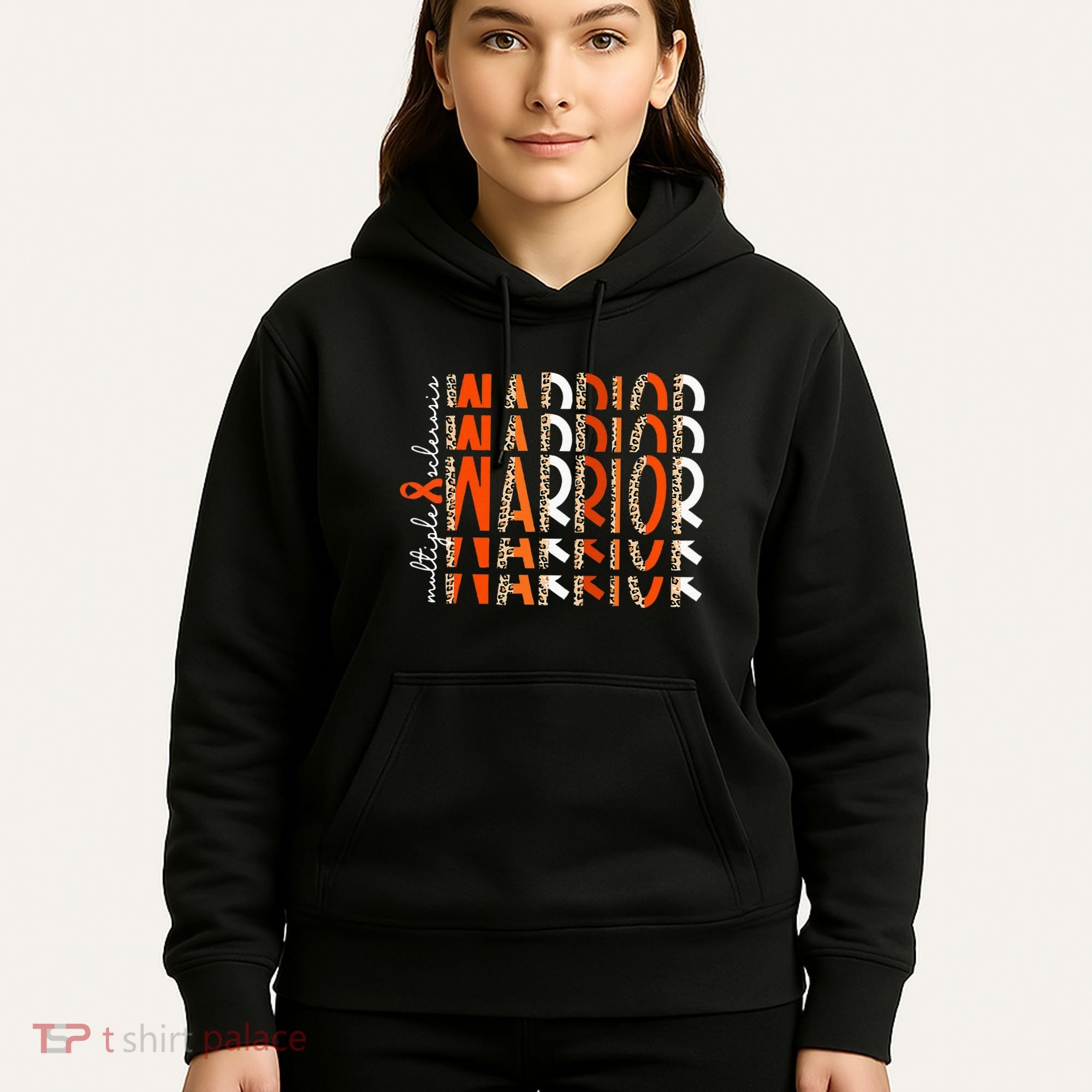 Ms Warrior Multiple Sclerosis Awareness Orange Ribbon Hoodie