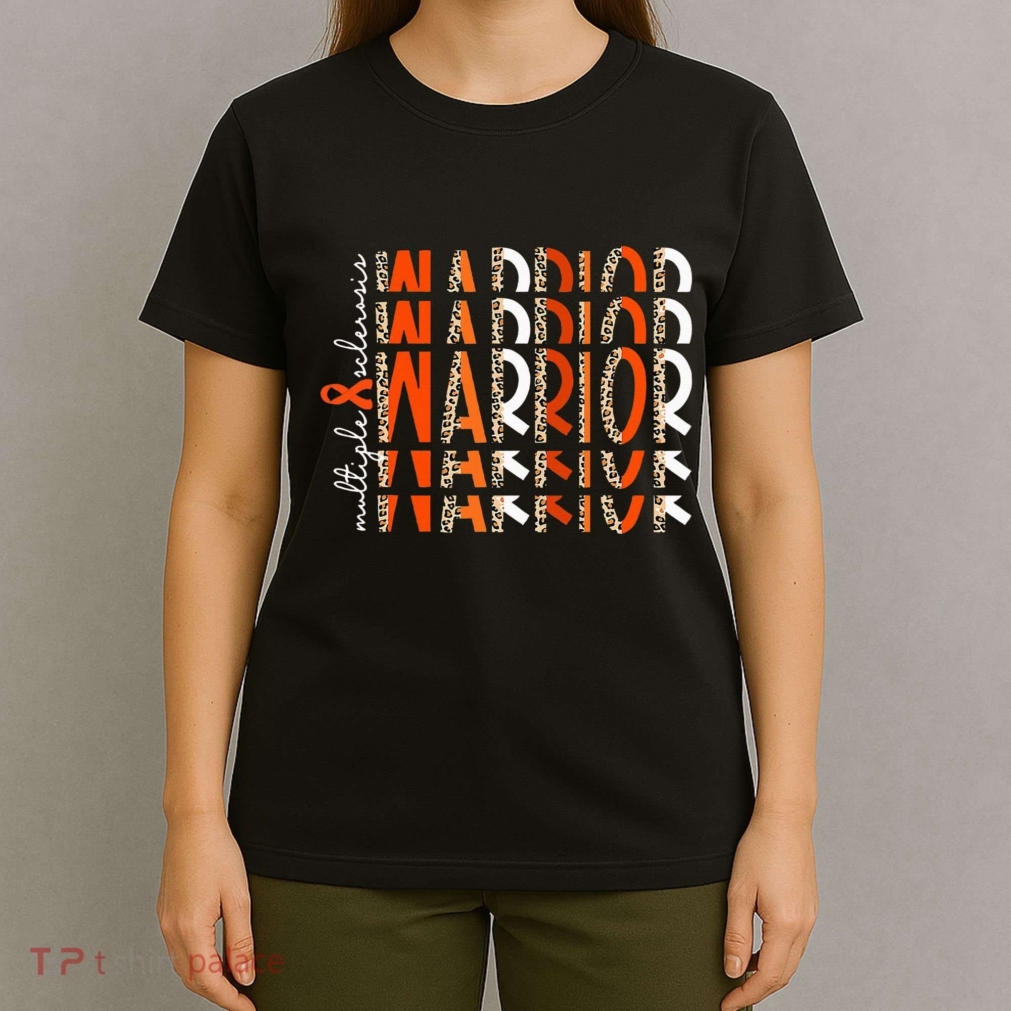 Ms Warrior Multiple Sclerosis Awareness Orange Ribbon T-Shirt