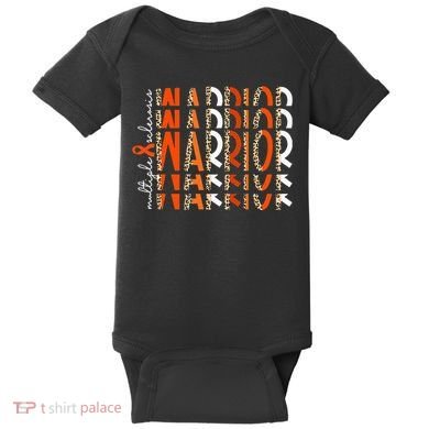 Ms Warrior Multiple Sclerosis Awareness Orange Ribbon Baby Bodysuit