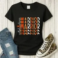 Ms Warrior Multiple Sclerosis Awareness Orange Ribbon Women's T-Shirt thumb 3