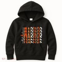 Ms Warrior Multiple Sclerosis Awareness Orange Ribbon Kids Hoodie thumb 0