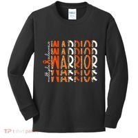 Ms Warrior Multiple Sclerosis Awareness Orange Ribbon Kids Long Sleeve Shirt thumb 0