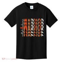 Ms Warrior Multiple Sclerosis Awareness Orange Ribbon Kids T-Shirt thumb 0