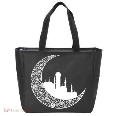 Mosque With Moon Religious Drawing Tote Bag