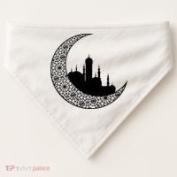 Mosque With Moon Religious Drawing USA-Made Doggie Bandana thumb 0