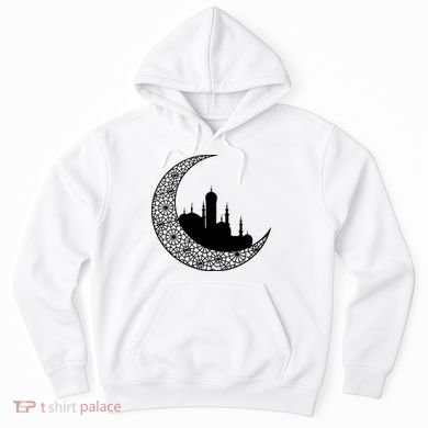 Mosque With Moon Religious Drawing Hoodie
