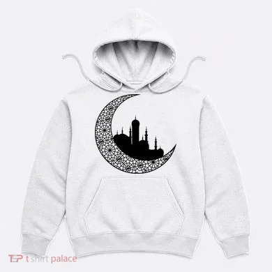 Mosque With Moon Religious Drawing Hoodie