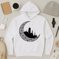 Mosque With Moon Religious Drawing Hoodie thumb 3