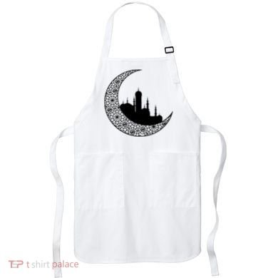 Mosque With Moon Religious Drawing Apron