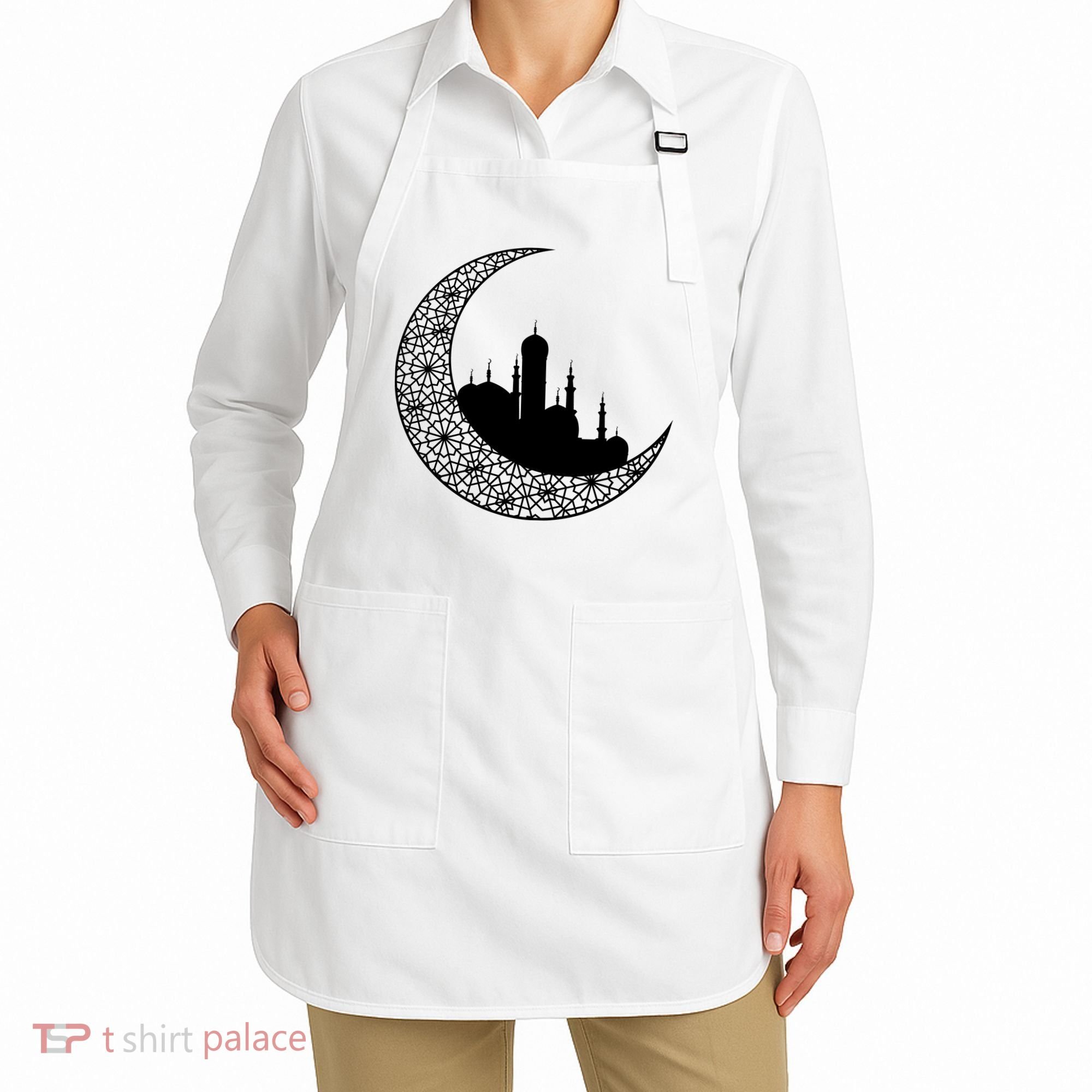 Mosque With Moon Religious Drawing Apron