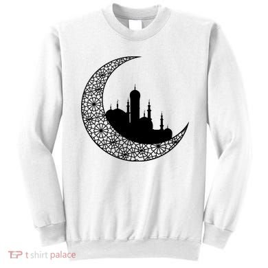Mosque With Moon Religious Drawing Sweatshirt