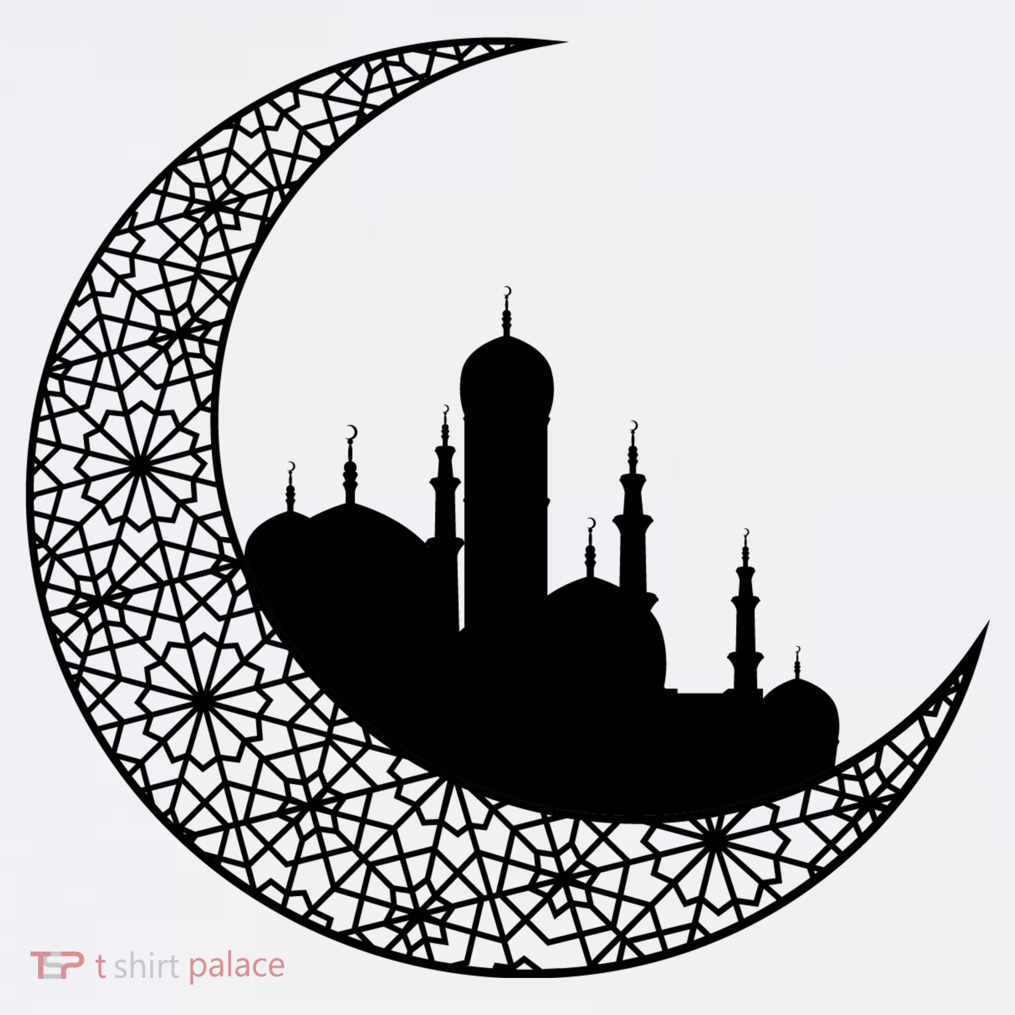 Mosque With Moon Religious Drawing Pajama Set