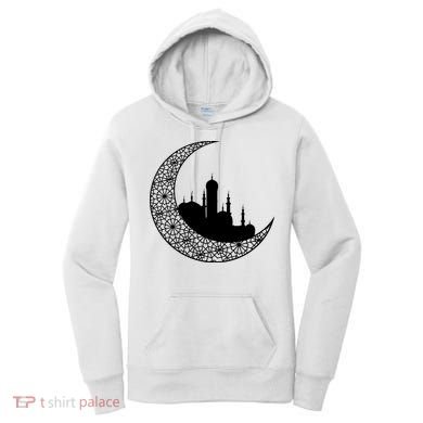 Mosque With Moon Religious Drawing Women's Hoodie