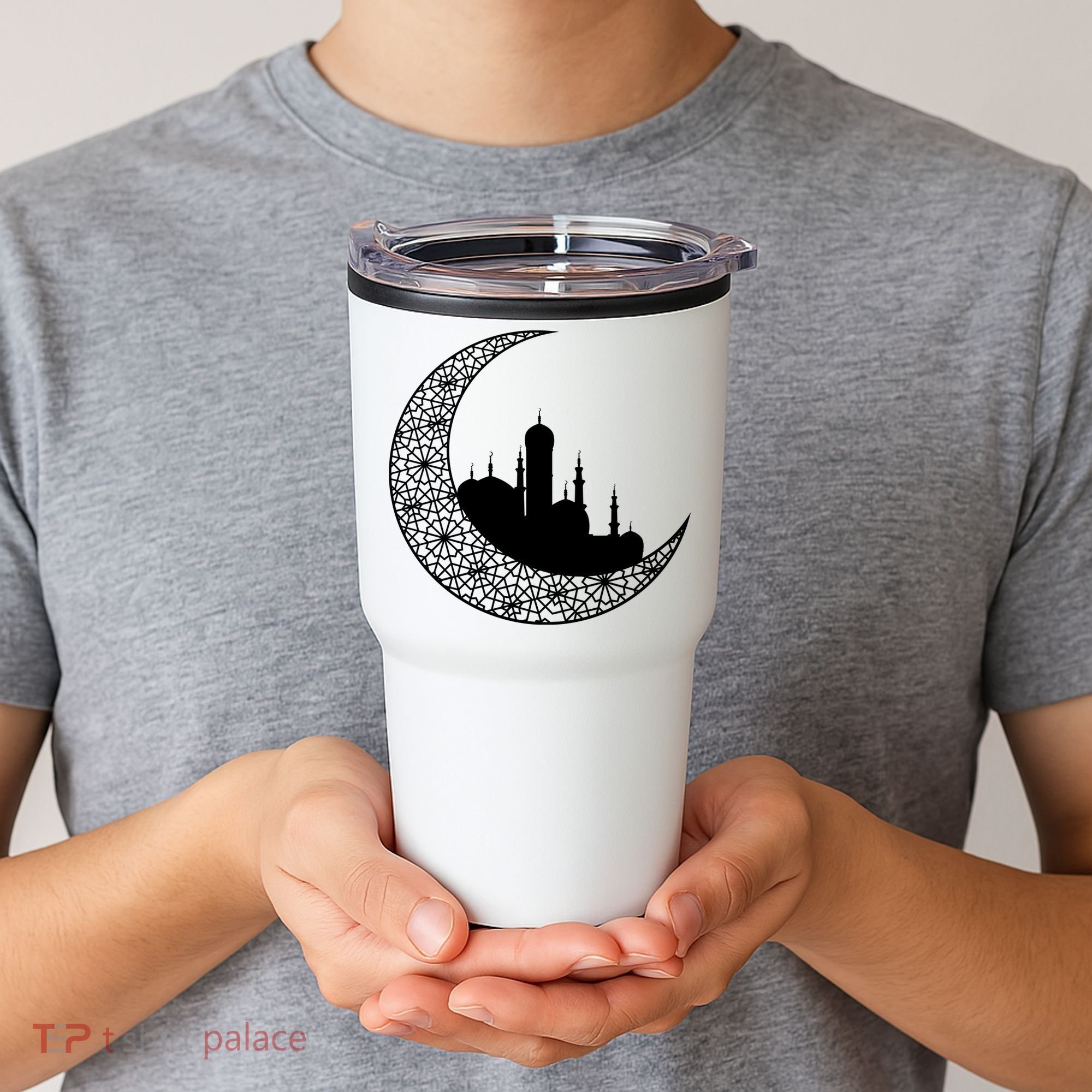 Mosque With Moon Religious Drawing Tumbler