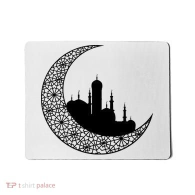 Mosque With Moon Religious Drawing Mousepad