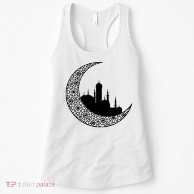 Mosque With Moon Religious Drawing Women's Tank Top
