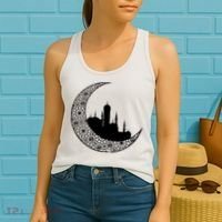 Mosque With Moon Religious Drawing Women's Tank Top thumb 2