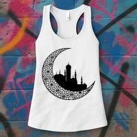 Mosque With Moon Religious Drawing Women's Tank Top thumb 3