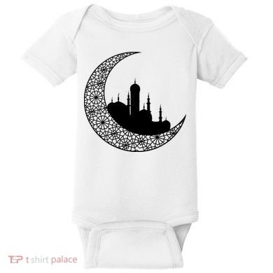 Mosque With Moon Religious Drawing Baby Bodysuit