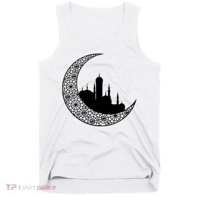 Mosque With Moon Religious Drawing Tank Top