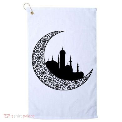 Mosque With Moon Religious Drawing Golf Towel