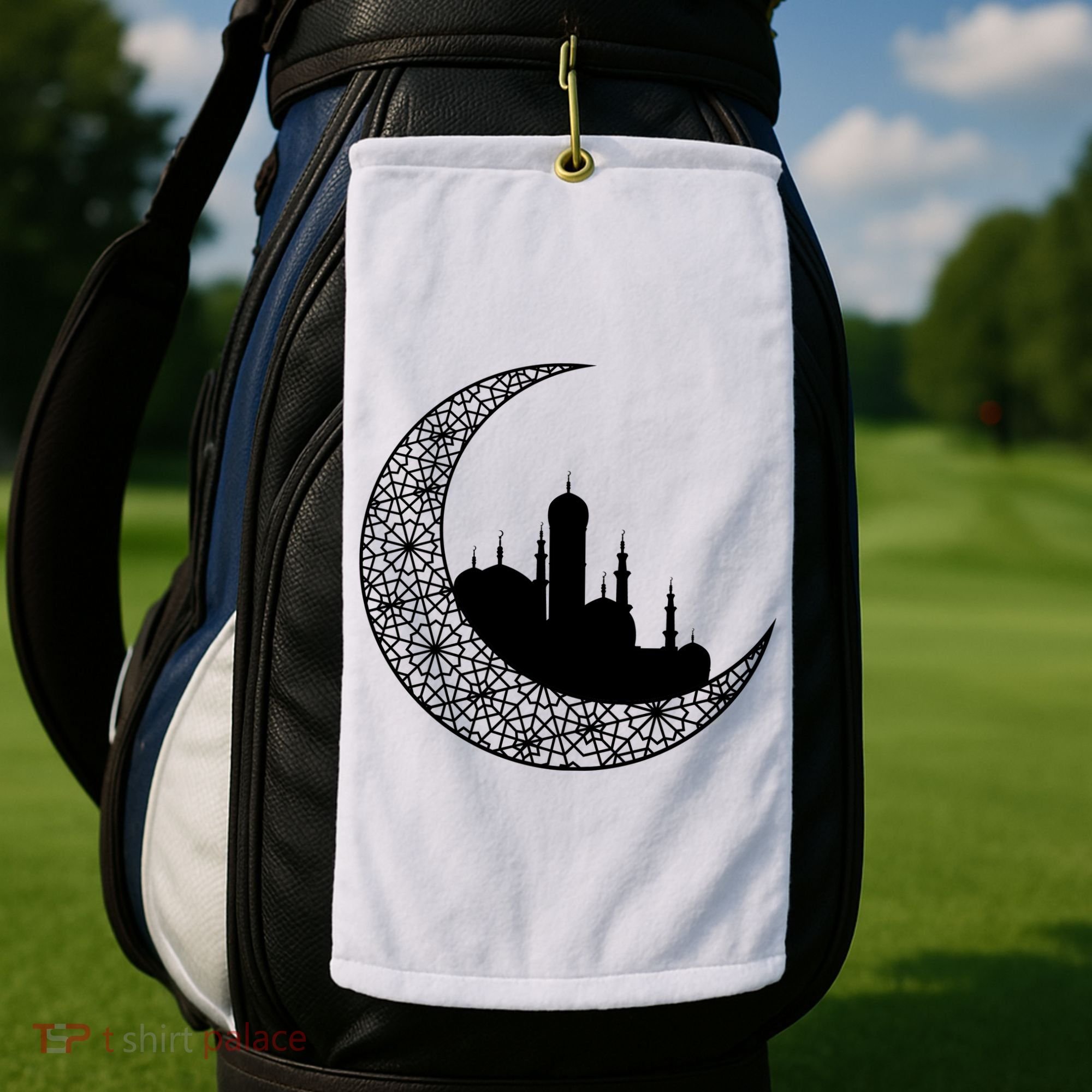 Mosque With Moon Religious Drawing Golf Towel