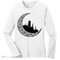 Mosque With Moon Religious Drawing Women's Long Sleeve Shirt thumb 0